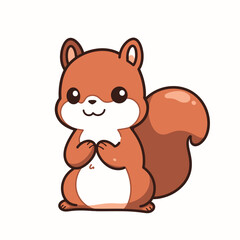 Obraz na płótnie Canvas Cute cartoon squirrel. Vector illustration isolated on a white background.