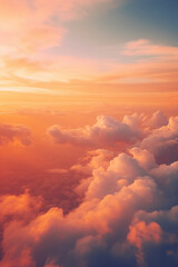 Beautiful vertical background photography of clouds in the sky, rich orange colour grade, middle...