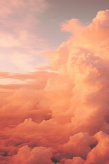 Beautiful vertical background photography of clouds in the sky, rich orange colour grade, middle...