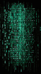 Vertical illustration background with an infinite amount of computer code , representing computer science network and coding