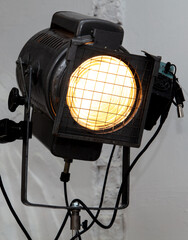 Close-up of photo studio spotlights