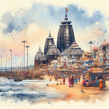 An artistic view of Puri, Odisha