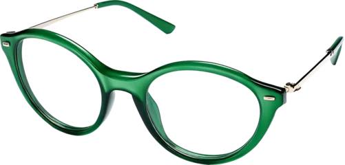 Fotobehang 緑の縁の眼鏡.generative AI © imak