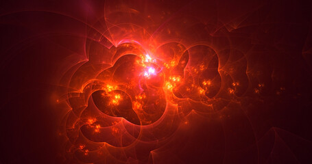 3D manual rendering abstract colorful fractal light background