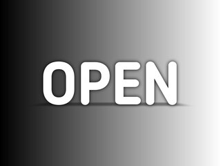 OPEN word with black and white gradation background