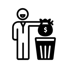 Solid black icon for Wasteful