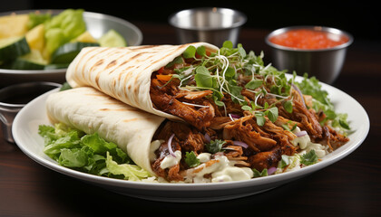 Delicious chicken shawarma or sandwich