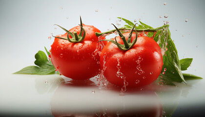 Red tomatoes with splashes