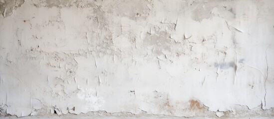 Weathered white peeling paint wall, showing mold and raw concrete texture.