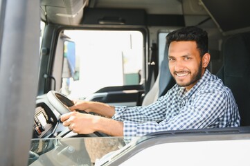 Portrait of a indian truck driver.