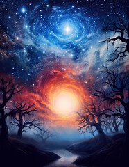 Obraz premium Galaxy nebula in the sky