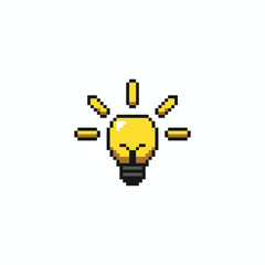 this is idea icon in pixel art with simple color and white background ,this item good for presentations,stickers, icons, t shirt design,game asset,logo and your project.