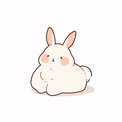 Cute cartoon rabbit. Vector illustration. Cute cartoon bunny.