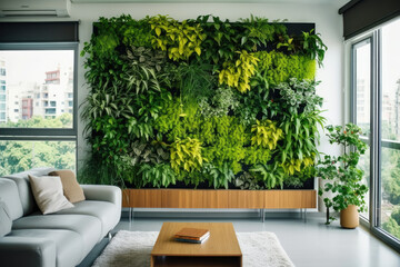 Background foliage gardening leaf environment plant interior modern decorative vertical nature...