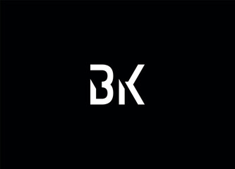 BK  initial logo design and creative logo - obrazy, fototapety, plakaty