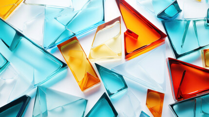 Colorful glass cubes on a white background.