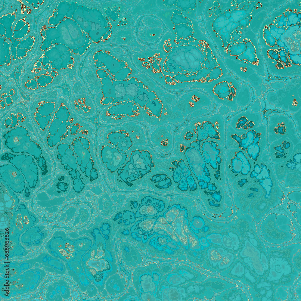Aufkleber malachite marble texture. fractal digital art background. high resolution. green marble texture with