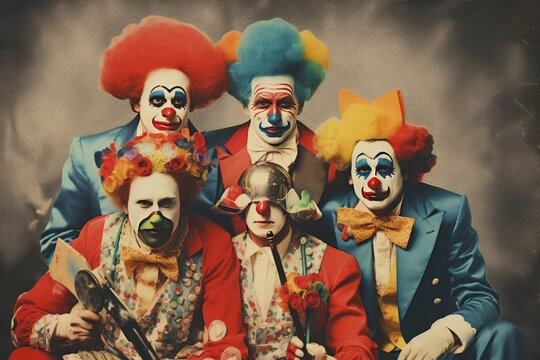 Clowns collage background
