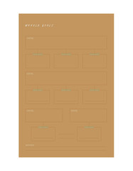  Week Goals planner. (happy) Minimalist planner template set. Vector illustration.	