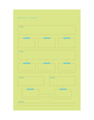  Week Goals planner. (happy) Minimalist planner template set. Vector illustration.	