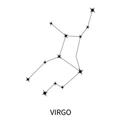 Virgo,the zodiac constellation.Vector icon isolated on a white background.