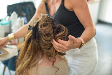 Fototapeta premium Coiffure de mariage femme, chignon de mariage
