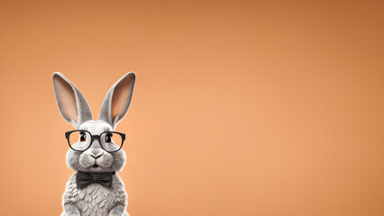 Obraz premium Rabbit isolated in orange background
