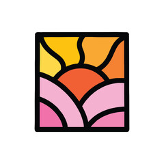 Colorful Sun Logo Vector Design illustration Emblem