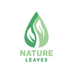 Obraz premium Green Leaves Logo Vector Design illustration Emblem