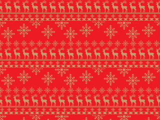 Christmas Snowflake Seamless Pattern red background vector illustration