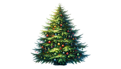 Christmas tree isolated on white background. Generative ai.