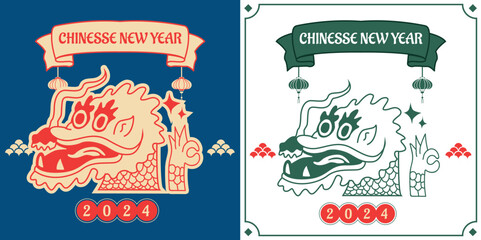 Chinesse New Year -  Classic line Retro