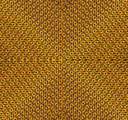 A pattern formed by the golden bicycle chain