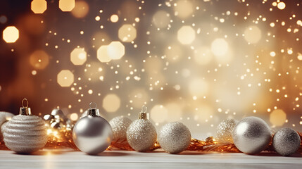 Fototapeta na wymiar Christmas and New Year holidays background. Closeup