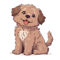 Illustration of a Cute Puppy Dog sitting on a white background