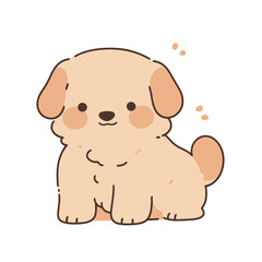 Illustration of a Cute Puppy Dog sitting on a white background