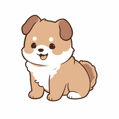 Obraz na płótnie Canvas Illustration of a Cute Puppy Dog sitting on a white background