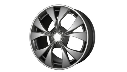 Obraz premium Cast metal chrome disc, car wheel on isolated background, alpha channel, png