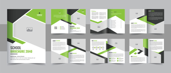 School admission brochure design, Elegant children care profile design template, kids academy brochure template layout vector