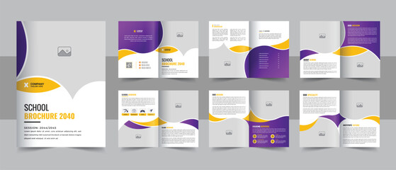Modern Back to school brochure template design, Kids school admission Brochure cover, Education brochure layout vector