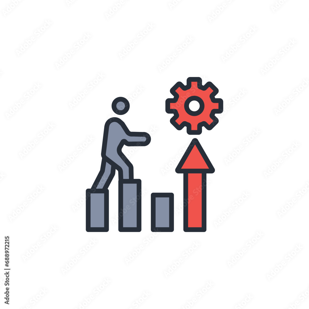 Poster personal development icon. vector.editable stroke.linear style sign for use web design,logo.symbol i