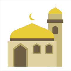 Great modern colorful arabic mosque. cartoon vector illustration of a mosque. Flat mosque vector set. Muslim building for islamic, ramadan, eid design.