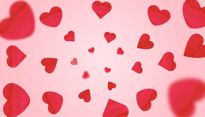 Valentine's Day banner with red hearts for background