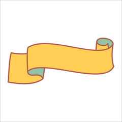 Banners ribbons vector editable line drawing. Modern simple ribbons and label collection. Decorative red ribbon banners isolated on white