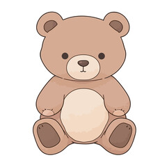 Cute cartoon bear isolated on a white background. Vector illustration.