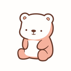 Cute cartoon bear. Vector illustration isolated on a white background.