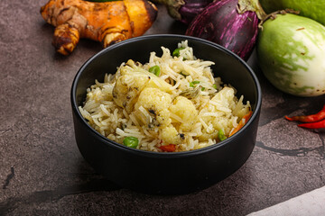 Indian vegetarian pilao basmati rice