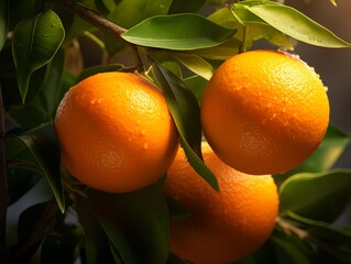Fresh Tangerine with Water Drops