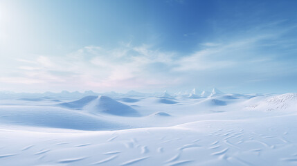 Arctic winter landscape with large glaciers frozen sea and blizzards Artificial Intelligence Rendering