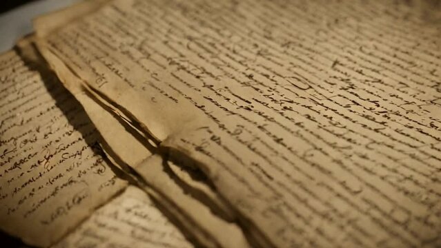 Old Historic Documents Constitution Slider Shot In Archives Hand written Letter